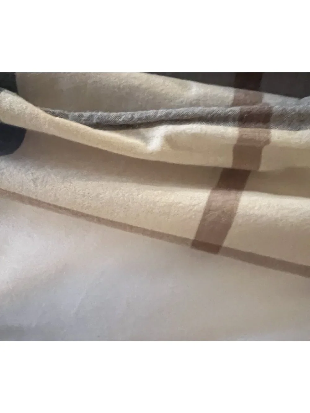 Plaid Duvet Cover Full/Queen BLUE Tan Cream 83